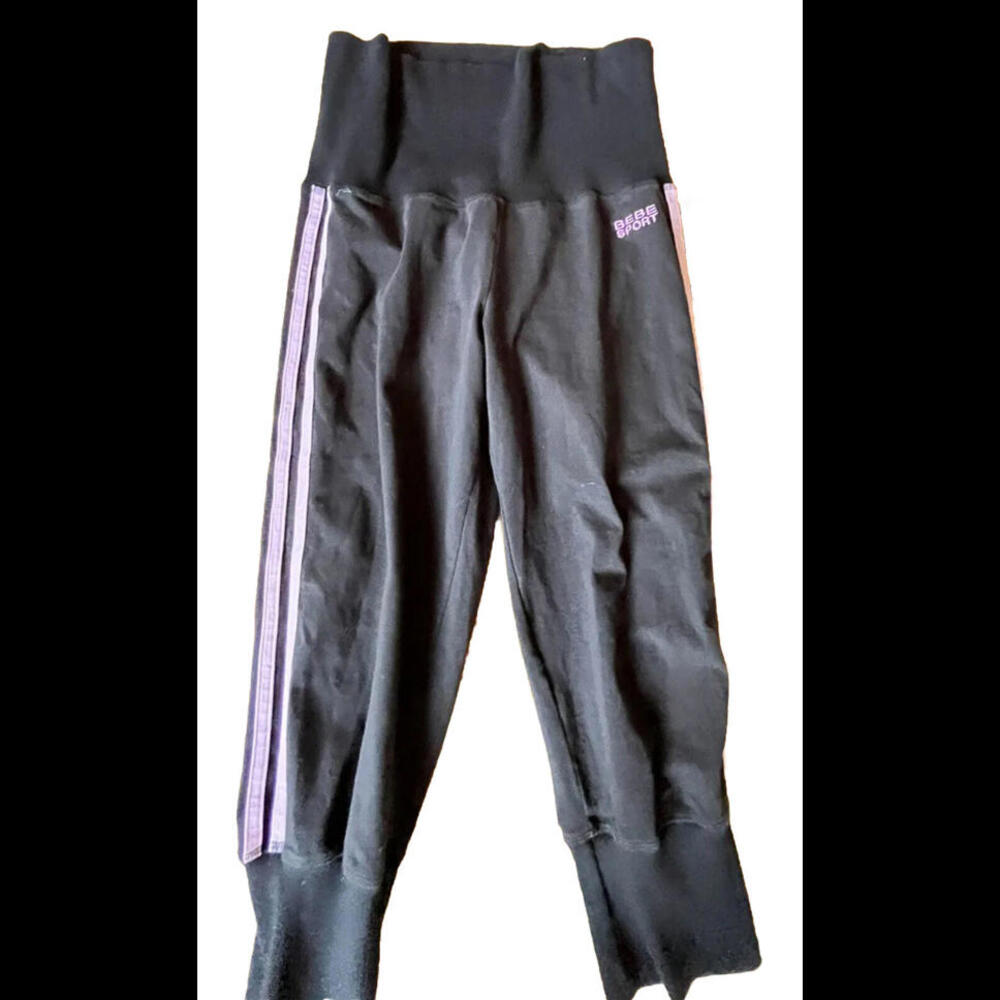 👖🖤Bebe Sport Womens Yoga Fitness Jogger Pants Athletic Size Large